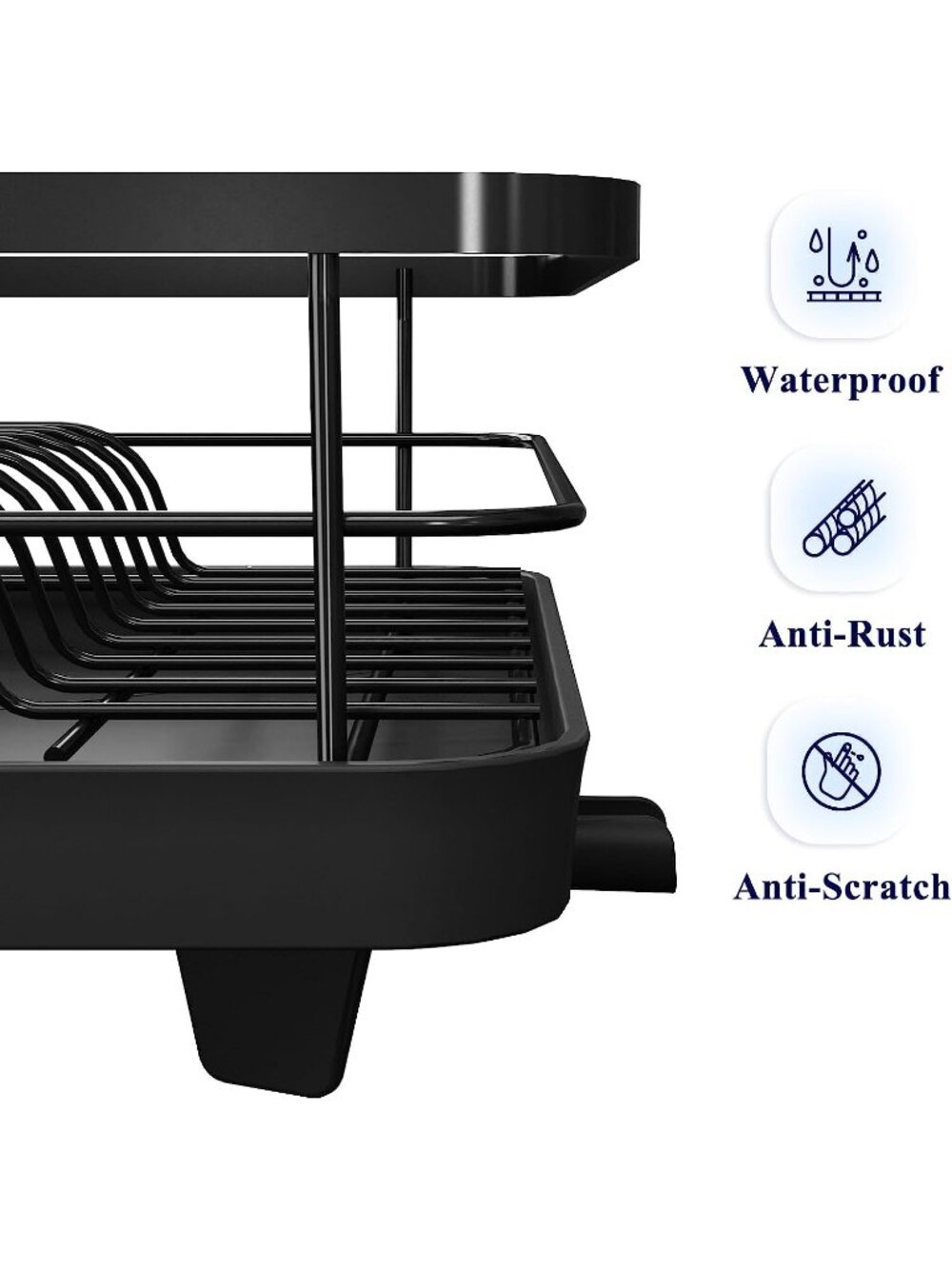 Kitchen Kitsure Dish Drying Rack Space-Saving Dish Rack, Dish Racks for Counter - Picture 4 of 7